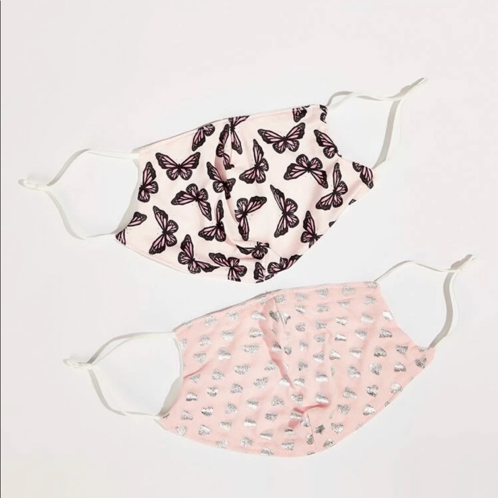 Bundle 2/$20 Heart or Butterfly print Face Mask